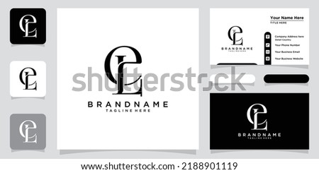 Alphabet letters Initials Monogram logo EL or LE, E and L with business card design Stock fotó © 