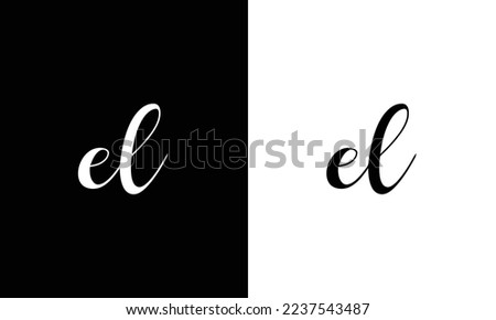 Alphabet letters Initials Monogram logo EL, LE, E and L Stock fotó © 