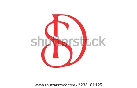 Alphabet letters Initials Monogram logo SD, DS, S and D Zdjęcia stock © 