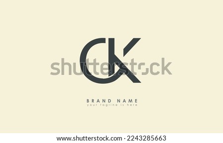 Alphabet letters Initials Monogram logo CK, KC, C and K Stok fotoğraf © 
