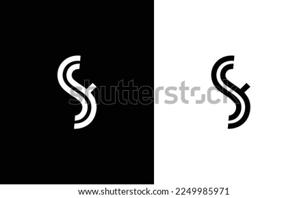 Alphabet letters Initials Monogram logo SF, FS, S and F Imagine de stoc © 
