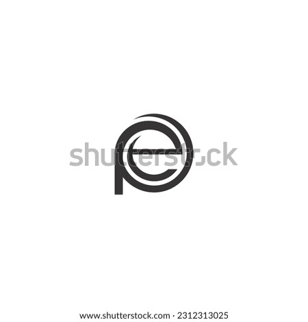 Alphabet letters Initials Monogram logo EP, PE, E and P
