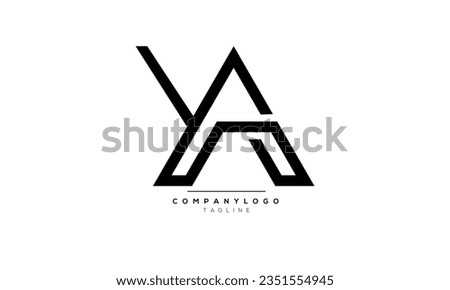 Alphabet letters Initials Monogram logo YA, YA INITIAL, YA letter Stok fotoğraf © 