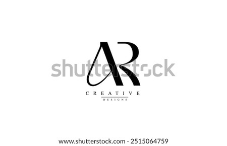  Alphabet letters Initials Monogram logo AR RA A R