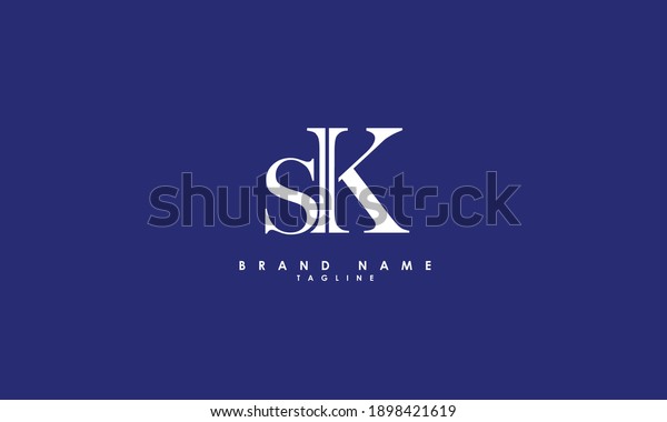 Alphabet\
letters Initials Monogram logo SK, KS, S and\
K