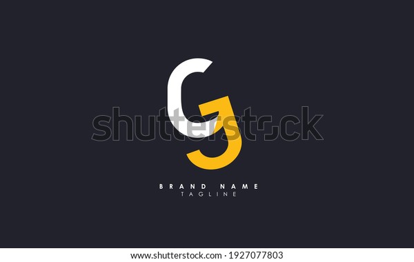Alphabet\
letters Initials Monogram logo GJ, JG, G and\
J