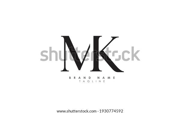 Alphabet Letters Initials Monogram Logo Mk Stock Vector (Royalty Free ...