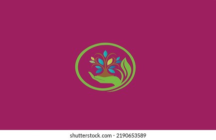 Alphabet letters Initials Monogram logo.herbal .hands flower.