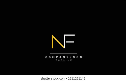 Letras alfabetas (iniciales) Monograma NF, FN, F y N