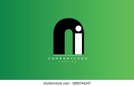 Alphabet letters Initials Monogram ni,in,na and i