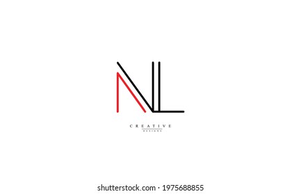 Alphabet letters Initials Monogram NL LN N L