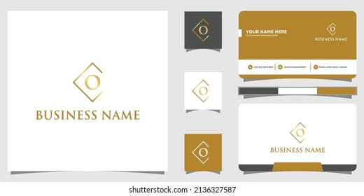 Alphabet letters initials monogram O logo with business card design