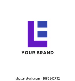 Alphabet Buchstaben Initials Monogramm einfaches Logo LE, EL für Unternehmen Business. Elegantes minimalistisches Design für moderne Logos