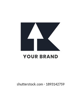 Alphabet letters Initials Monogram Simple Logo K Arrow Up For Company Business. Elegant Minimalist Modern Logo Design