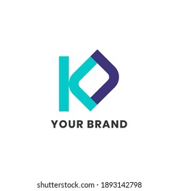 Alphabet letters Initials Monogram Simple Logo K Coding Infinity For Company Business. Elegant Minimalist Modern Logo Design