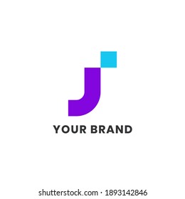 Alphabet letters Initials Monogram Simple Logo J Pixel For Company Business. Elegant Minimalist Modern Logo Design