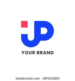 Alphabet letters Initials Monogram Simple Logo JP, UJP For Company Business. Elegant Minimalist Modern Logo Design