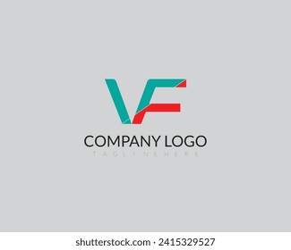 Alphabet letters Initials Monogram simple logo VF FV V F design.