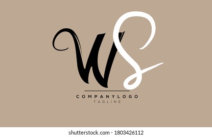 Alphabet letters Initials Monogram WS,SW,W and S
