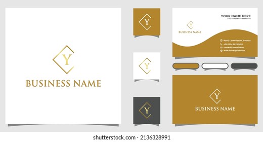 Letras alfabéticas iniciales logotipo de monograma Y con diseño de tarjeta de visita 
