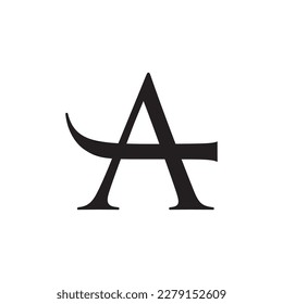 Letras alfabéticas iniciales Logotipo de monograma JA, AJ, J y A