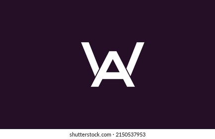 Alphabet letters Initials WEonogram logo WA, AW, W and A
