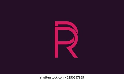 Alphabet letters Initials WEonogram logo PR, RP, P and R