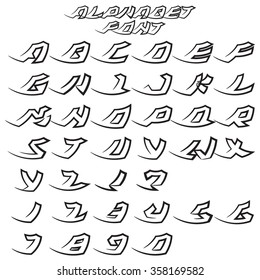 Alphabet letters isolated on white background.  Vector illustration.