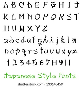 alphabet.  Letters of the alphabet Japanese Style.