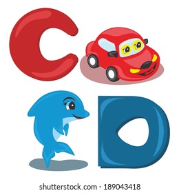 Alphabet letters for the kids C, D