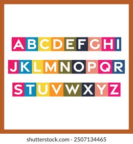 Alphabet letters for kids vector. Vektor huruf aLfabet A sampai Z.