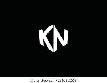 Letras alfabéticas Diseño del logotipo de KN Monograma