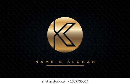  Alphabet Letters KO, OK Abstract Logo Monogram Vector Template	
