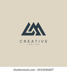 Alphabet Letters LM ML Business Logo Initial Based Monogram Icon Vector.