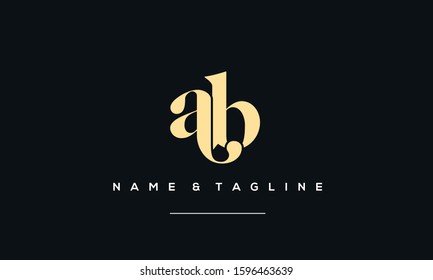 Alphabet letters logo AB,BA,A and B