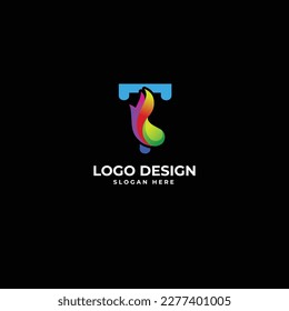 Logo de letras alfabéticas con ilustración vectorial de diseño abstracto 