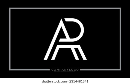 Alphabet Letters Logo AR or RA Monogram