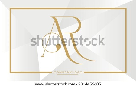 Alphabet Letters Logo AR or RA Monogram