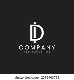 Alphabet letters logo DI, ID, D and I,

