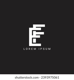 Alphabet letters logo EF, FE, E and F,

