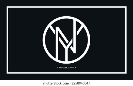 Alphabet Letters Logo Icon YN or NY Monogram	
