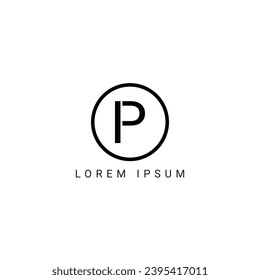 Alphabet letters logo IP, PI, I and P,

