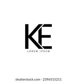 Alphabet letters logo KE, EK, K and E,

