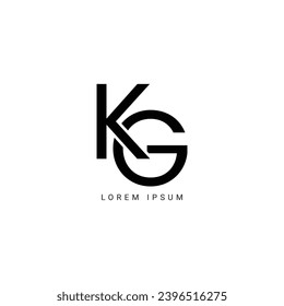 Alphabet letters logo KG, GK, K and G,

