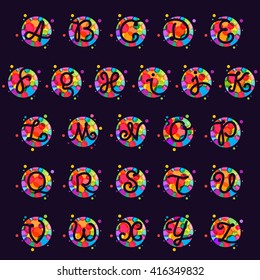 Alphabet letters logo with mosaic pattern. Abstract multicolored vector design template elements for your application or corporate identity.