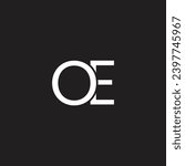 Alphabet letters logo OE, EO, O and E,

