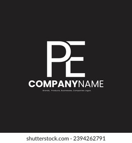 Alphabet letters logo PE, EP, P and E,

