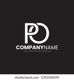 Alphabet letters logo PO, OP, P and O,

