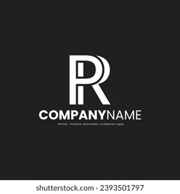  Alphabet letters logo PR, RP, P and R,