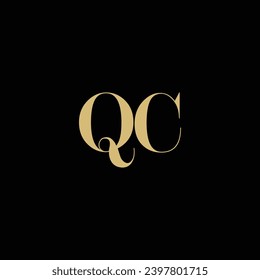 Alphabet letters logo QC, CQ, Q and C,

